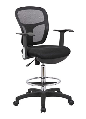 Office Factor Mid-Back Mesh Back Pu Seat, Swivel Ergonomic Task Desk C