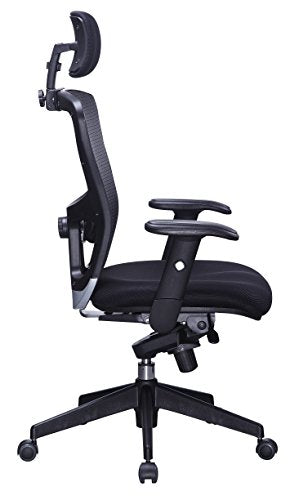 High Back Office Chair with Lifting Headrest - Flip Arms